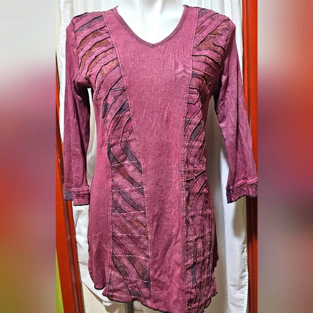 Parsley & Sage Tunic Top Mini Dress Patchwork, Size M